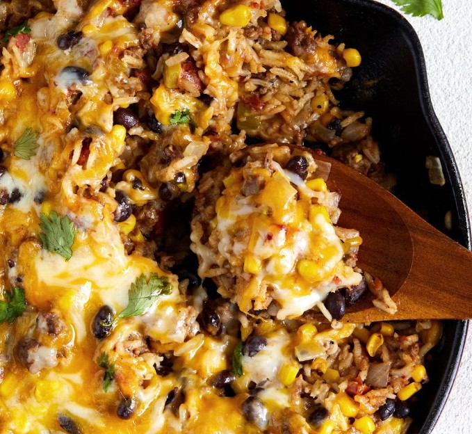 Frugal Mexican Beef and Rice Skillet [Kid’s Love]
